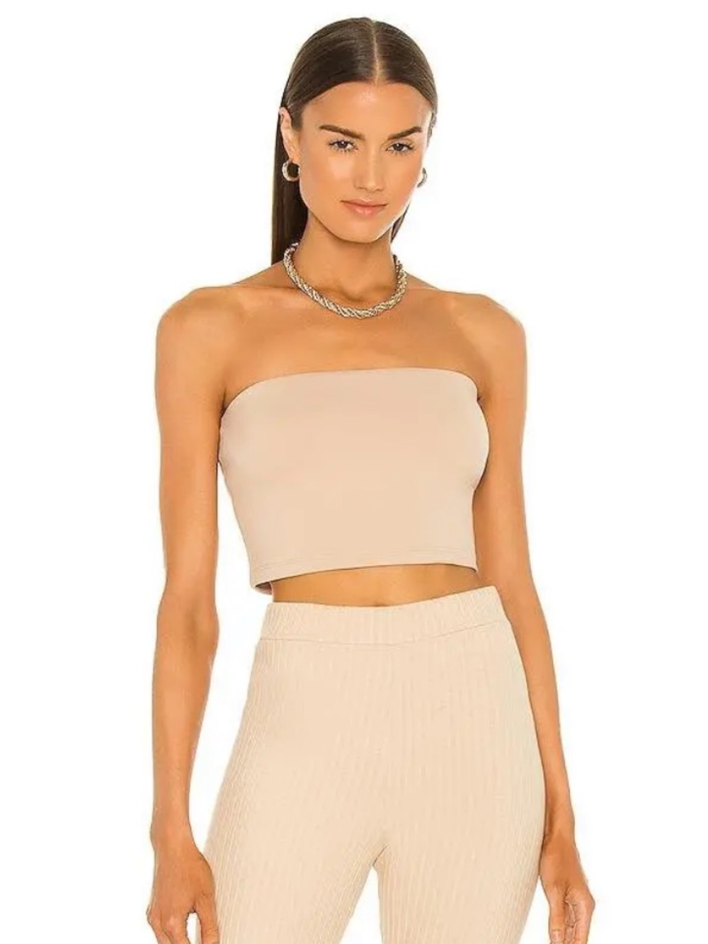 Susana Monaco Strapless Crop Top in Nude